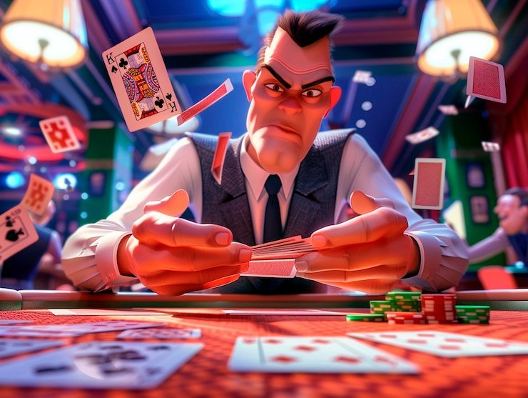 Antarmuka pemain Caribbean Stud Poker nixtoto dengan kartu dan tombol keputusan
